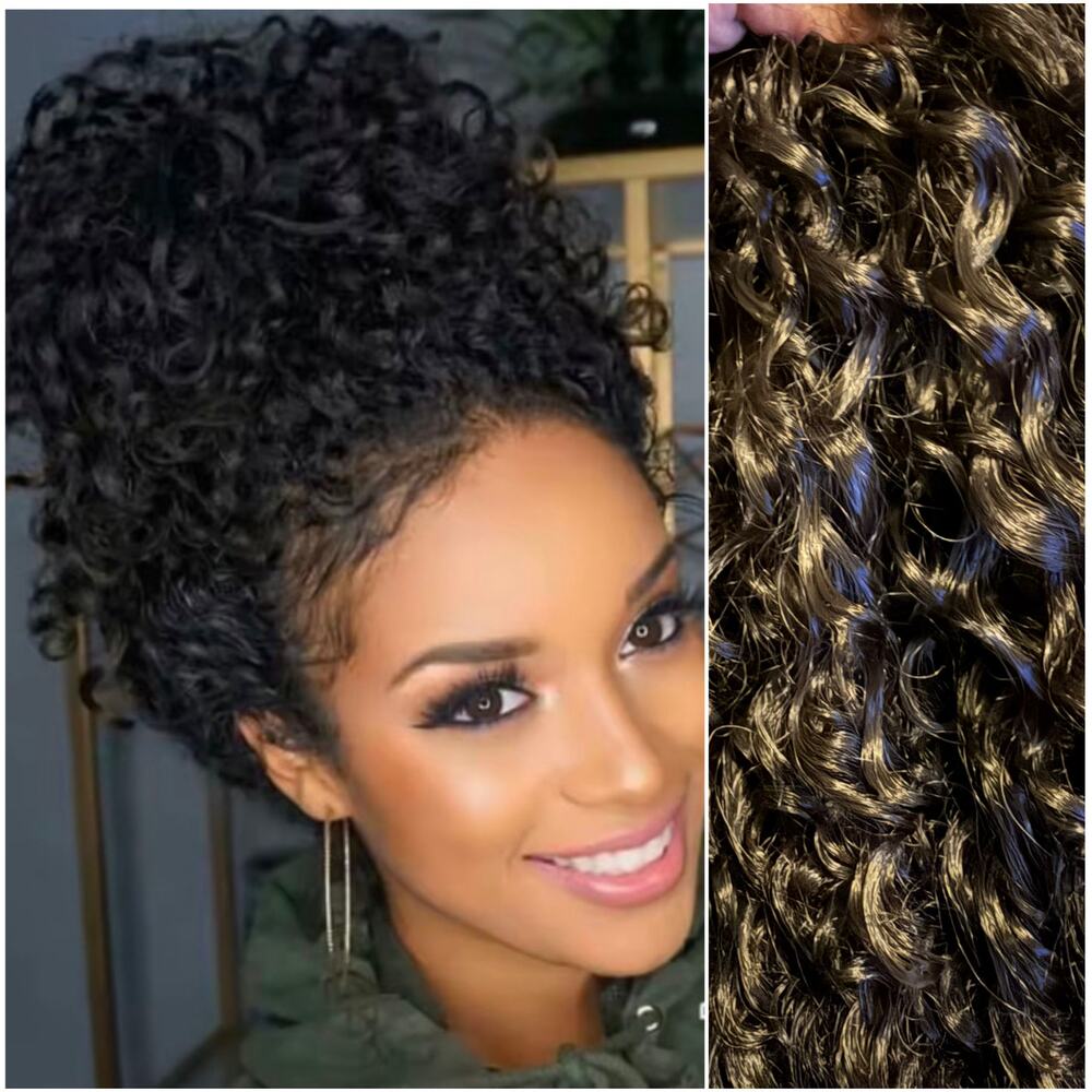 Approx 20” deep curl lace front wig